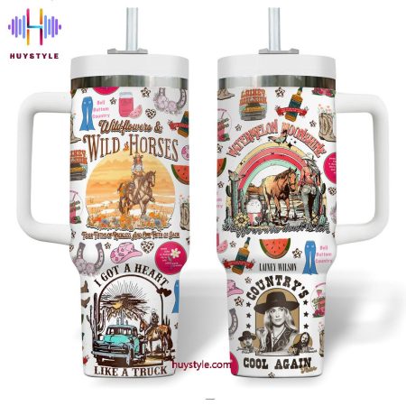 Watermelon Moonshine Lainey Wilson I Got A Heart Like A Truck Quencher 30oz or 40oz Stainless Steel Tumbler With Handle NVA
