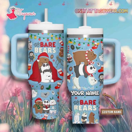We Bare Bears Christmas Personalized HFN 30oz or 40oz Stainless Steel Tumbler With Handle