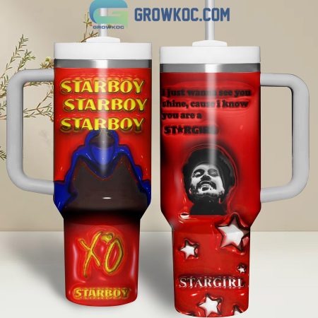 Weeknd Abel Tesfaye Starboy Stargirl 30oz or 40oz Stainless Tumbler With Handle NVA