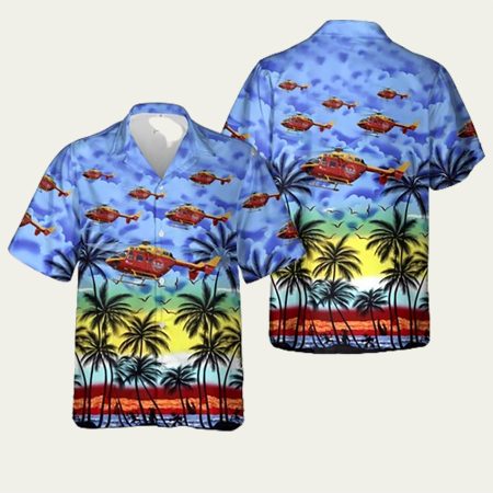 Wellington Life Flight Westpac Rescue Helicopter Hawaiian Shirt
