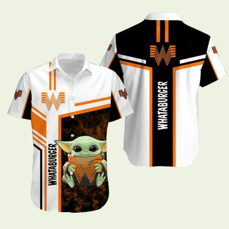 Baby Yoda Hug Whataburger Logo Hawaiian Shirt