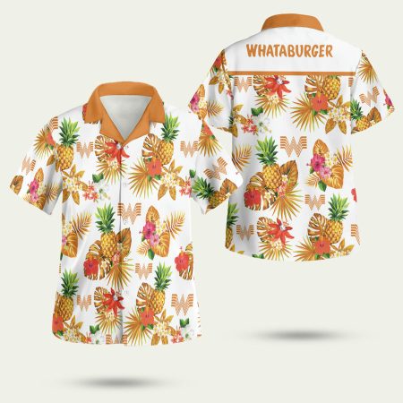 Whataburger and beach pineapple short Hawaiian Shirt