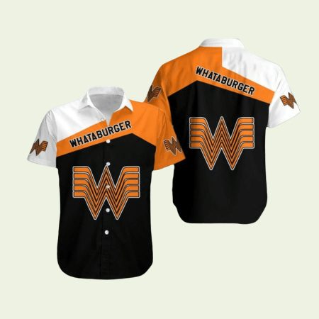 Whataburger Logo Orange White And Black Hawaiian Shirt