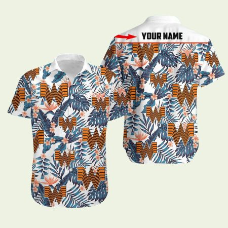 Personalized Whataburger Logo Palm Leaves Hawaiian Shirt