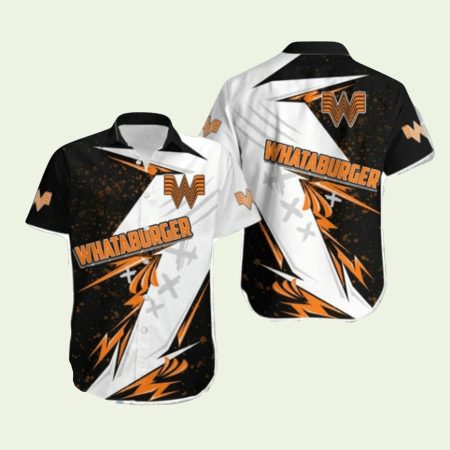 Whataburger Logo Black And White Hawaiian Shirt