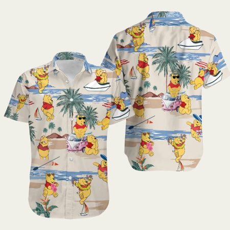 Winnie The Pooh Summer Coconut Island Hawaiian Shirt
