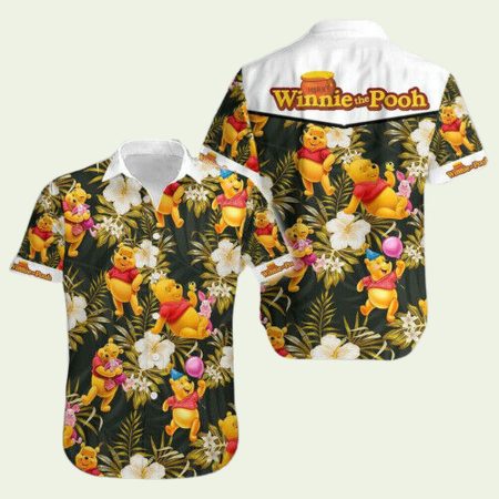 Winnie The Pooh Tropical Flower Hawaiian Shirt
