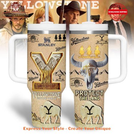 Yellowstone Protect The Land 40oz   30oz or 40oz Stainless Steel Tumbler With Handle HG