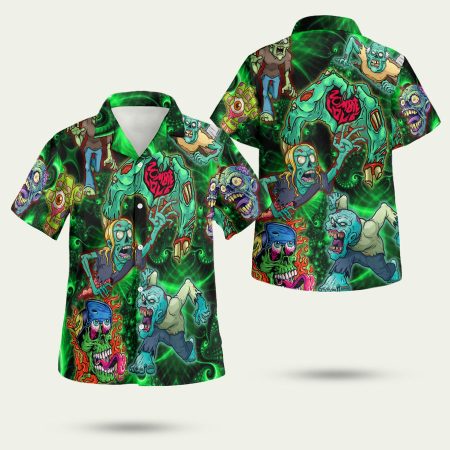 Zombies eat brain Hawaiian Shirt
