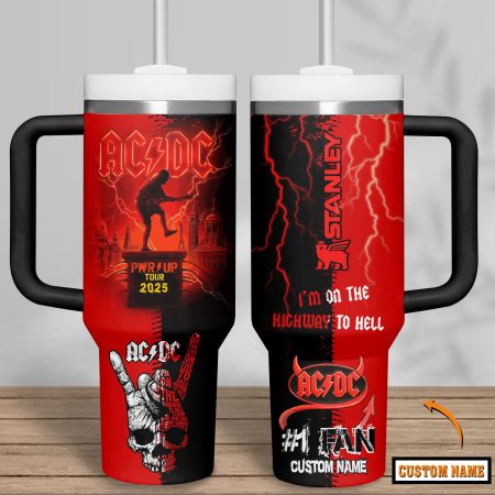 AC/DC Music Custom Stanley Cup 40 oz 30 oz Tumbler With Handle