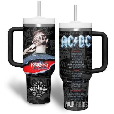 AC/DC Music Custom Stanley Quencher 30oz or 40oz Stainless Steel Tumbler With Handle HG