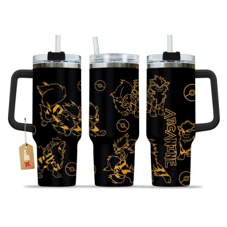 Arcanine Pokemon Anime Custom Stanley Quencher 30oz or 40oz Stainless Steel Tumbler With Handle HG
