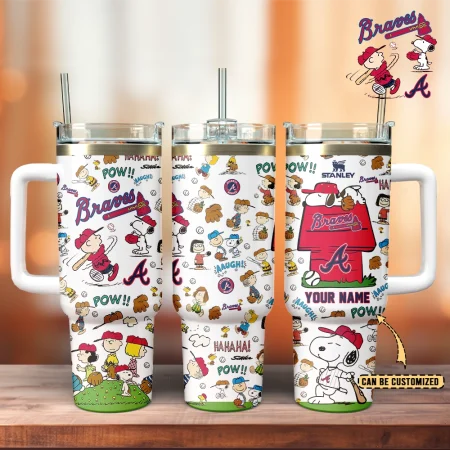 Atlanta Braves x Peanuts MLB Custom Stanley Cup 40 oz 30 oz Tumbler With Handle