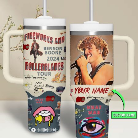 Benson Boone Music Custom Quencher Stainless Steel Custom Quencher 30oz or 40oz Stainless Steel Tumbler With Handle HG