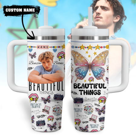 Benson Boone Music Custom Stanley Quencher 30oz or 40oz Stainless Steel Tumbler With Handle HG