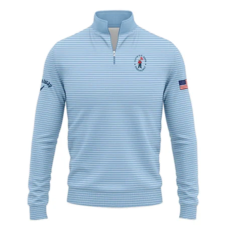 Blue White Line Pattern Callaway 124th U.S. Open Pinehurst Quarter-Zip Jacket Style Classic