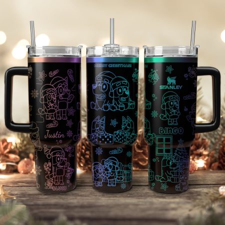 Bluey And Bingo Cartoon Custom Stanley Cup 40 oz 30 oz Tumbler With Handle