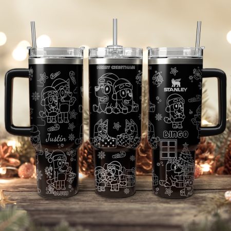 Bluey And Bingo Cartoon Custom Stanley Cup 40 oz 30 oz Tumbler With Handle