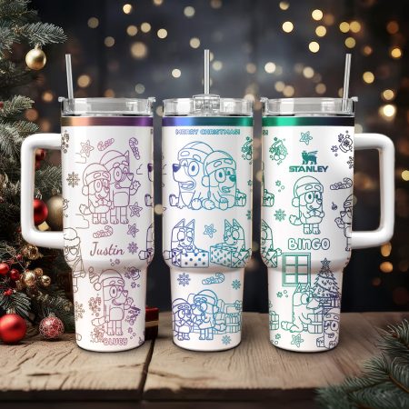 Bluey And Bingo Cartoon Custom Stanley Cup 40 oz 30 oz Tumbler With Handle