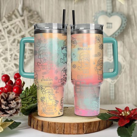 Bluey And Bingo Cartoon Custom Stanley Cup 40 oz 30 oz Tumbler With Handle