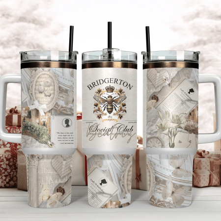 Bridgerton TV Series Custom Stanley Quencher  30oz or 40oz Stainless Steel Tumbler With Handle HG Stainless Steel Tumbler