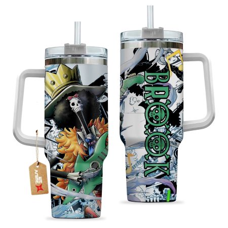 Brook One Piece Anime  Custom Quencher 30oz or 40oz Stainless Steel Tumbler With Handle HG