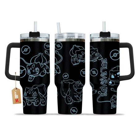 Bulbasaur Pokemon Anime Custom Stanley Quencher 30oz or 40oz Stainless Steel Tumbler With Handle HG