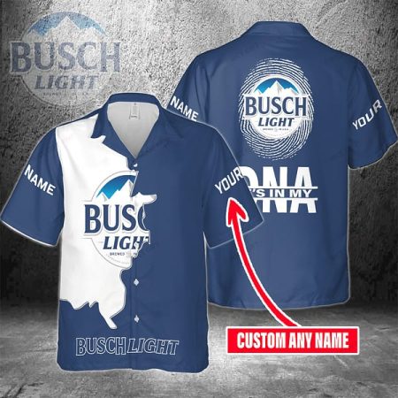 Personalized Its In My Dna Busch Light Beer Hawaiian Shirt, Busch Light Beer Aloha Summer Shirt, Busch Light Button Down Short Sleeve Shirt