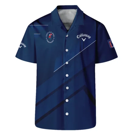 Callaway 124th U.S. Open Pinehurst Blue Gradient With White Straight Line Hawaiian Shirt Style Classic Oversized Hawaiian Shirt