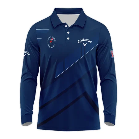 Callaway 124th U.S. Open Pinehurst Blue Gradient With White Straight Line Long Polo Shirt Style Classic Long Polo Shirt For Men