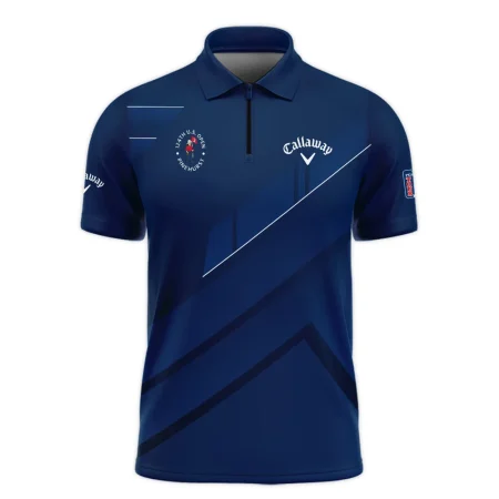 Callaway 124th U.S. Open Pinehurst Blue Gradient With White Straight Line Zipper Polo Shirt Style Classic Zipper Polo Shirt For Men