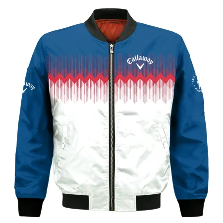 Callaway 124th U.S. Open Pinehurst Bomber Jacket Blue Red Fabric Pattern Golf Bomber Jacket