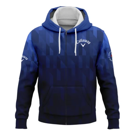 Callaway 124th U.S. Open Pinehurst Golf Sport Zipper Hoodie Shirt Blue Fabric Geometric Pattern  All Over Print Zipper Hoodie Shirt