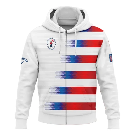 Callaway 124th U.S. Open Pinehurst Golf Sport Zipper Hoodie Shirt Blue Red White Abstract All Over Print Zipper Hoodie Shirt