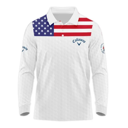 Callaway 124th U.S. Open Pinehurst Long Polo Shirt USA Flag Golf Pattern All Over Print Long Polo Shirt For Men
