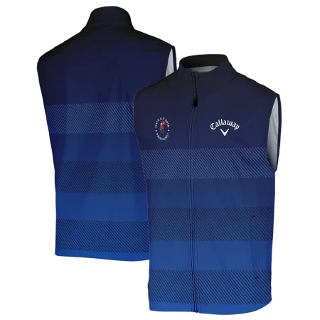 Callaway 124th U.S. Open Pinehurst Sleeveless Jacket Sports Dark Blue Gradient Striped Pattern All Over Print Sleeveless Jacket
