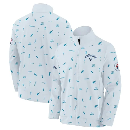 Callaway 124th U.S. Open Pinehurst Stand Colar Jacket Light Blue Pastel Golf Pattern All Over Print Stand Colar Jacket