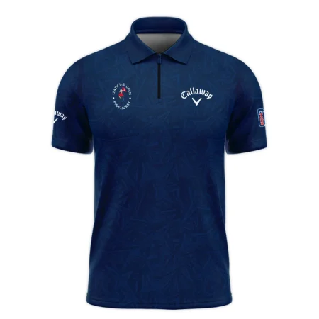 Callaway 124th U.S. Open Pinehurst Stars Gradient Pattern Dark Blue Zipper Polo Shirt Style Classic Zipper Polo Shirt For Men