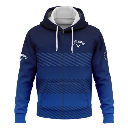 Callaway 124th U.S. Open Pinehurst Zipper Hoodie Shirt Sports Dark Blue Gradient Striped Pattern All Over Print Zipper Hoodie Shirt