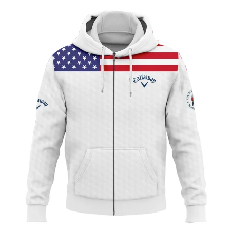 Callaway 124th U.S. Open Pinehurst Zipper Hoodie Shirt USA Flag Golf Pattern All Over Print Zipper Hoodie Shirt