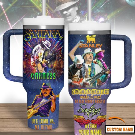 Carlos Santana Music Custom Stanley Cup 40 oz 30 oz Tumbler With Handle