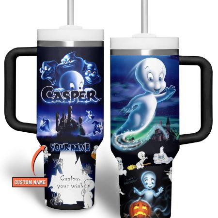 Casper Cartoon Custom  Quencher 40oz Stainless Steel Tumbler HG With Handle