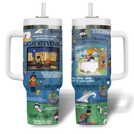 Cat Stevens Music Custom Stanley Quencher 30oz or 40oz Stainless Steel Tumbler With Handle HG