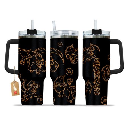 Chariard Pokemon Anime Custom Stanley Quencher 30oz or 40oz Stainless Steel Tumbler With Handle HG
