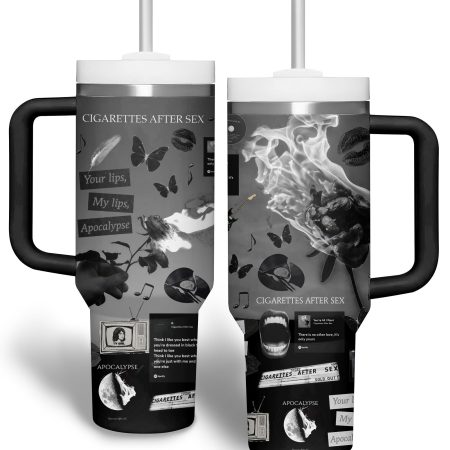 Cigarettes After Sex Music Custom Stanley Quencher 30oz or 40oz Stainless Steel Tumbler With Handle HG