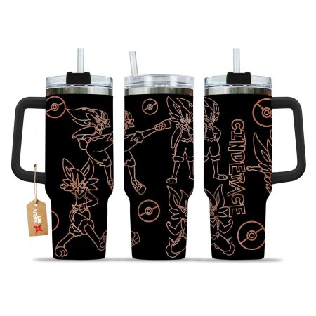 Cinderace Pokemon Anime  Custom Quencher 30oz or 40oz Stainless Steel Tumbler With Handle HG
