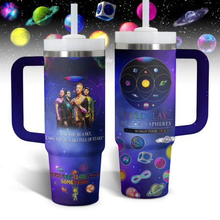 Coldplay Music Custom  Quencher 30oz or 40oz Stainless Steel  Tumbler HG With Handle