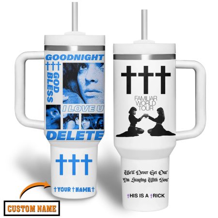 Crosses Music Custom  Quencher 40oz Stainless Steel Tumbler HG With Handle