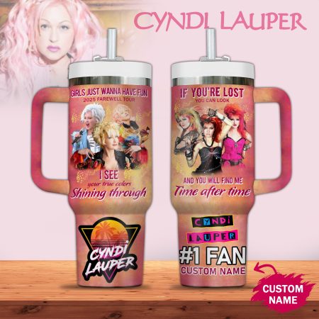 Cyndi Lauper Music Custom Stanley Cup 40 oz 30 oz Tumbler With Handle