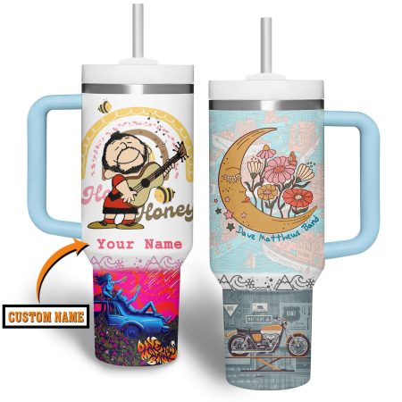 Dave Matthews Band Music Custom Quencher Stainless Steel Custom Quencher 30oz or 40oz Stainless Steel Tumbler With Handle HG